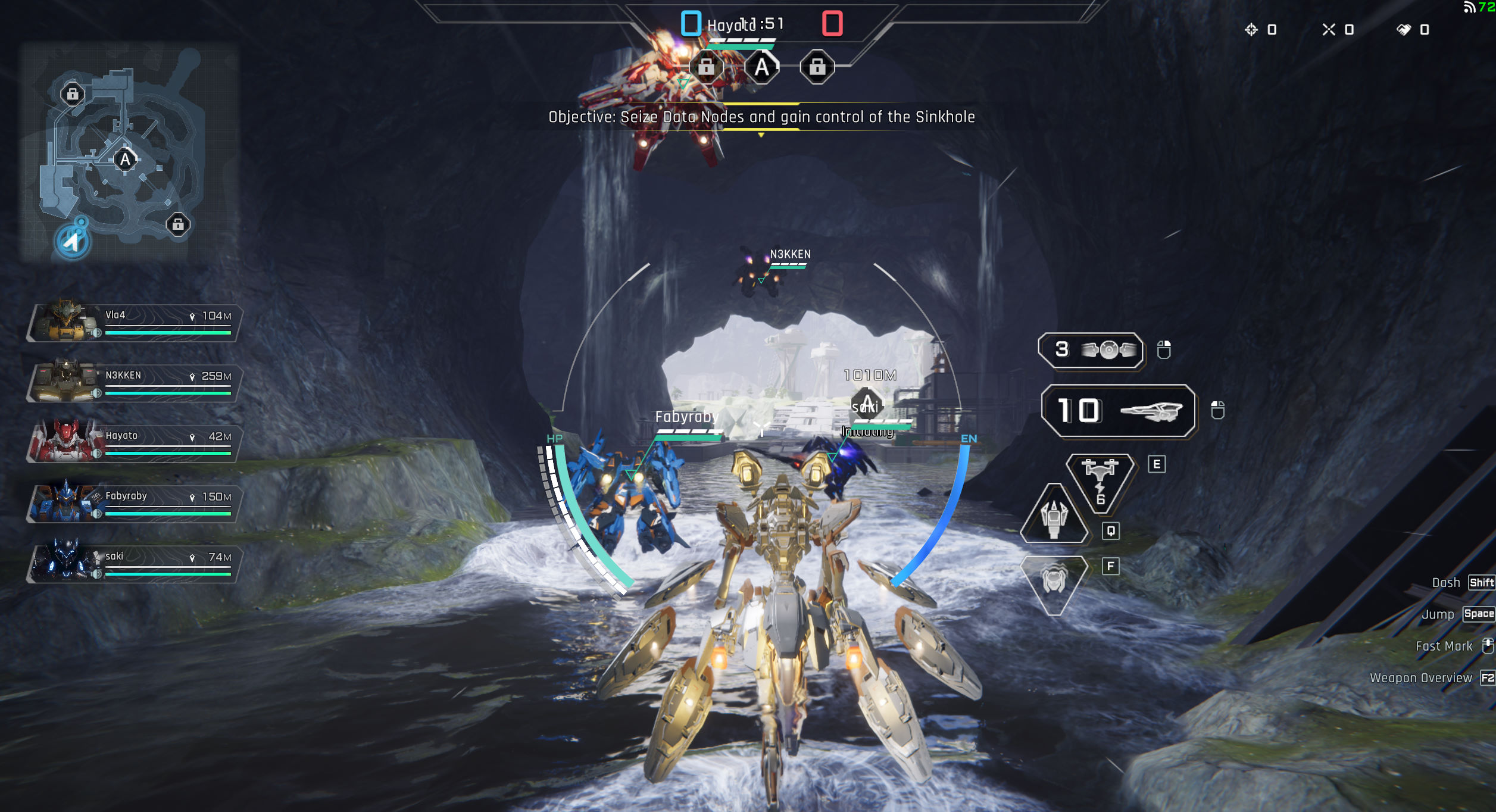 A screenshot of an active game.