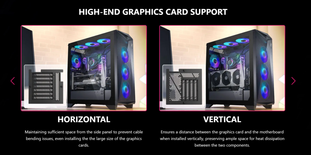 MSI MPG Gungnir 300R Airflow PC Case Horizontal vs Vertical